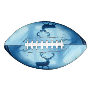 Deer in Dark Forest of Blue Haze American Football