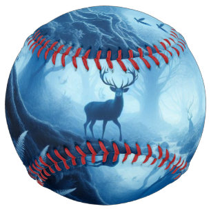 Deer in Dark Forest of Blue Haze Softball