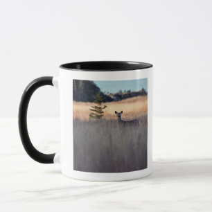 Deer in field of tall grass mug