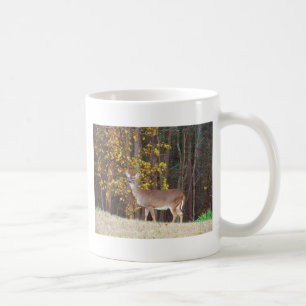 Deer in Front of Yellow Autumn Tree Coffee Mug