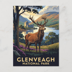 Deer in Glenveagh National Park Ireland Travel Postcard