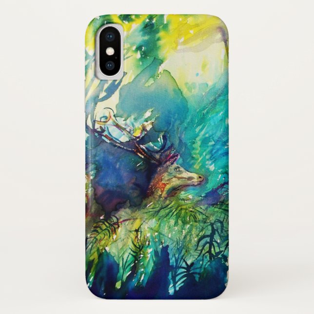 DEER IN GREEN WOODLAND Case-Mate iPhone CASE (Back)