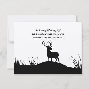 Deer In Loving Memory Remembrance Funeral Memorial Thank You Card