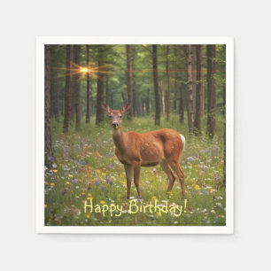 Deer in Magical Forest Napkin