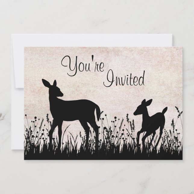 Deer in Meadow Baby Shower Invitation (Front)