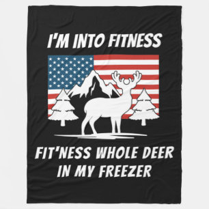 Deer In My Freezer - Deer Hunter Deer Hunting Fleece Blanket