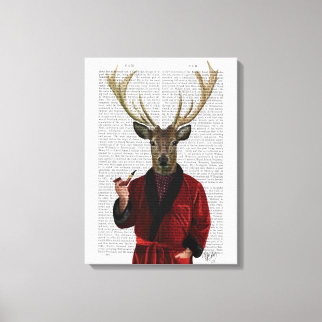 Deer in Smoking Jacket Canvas Print (Front)