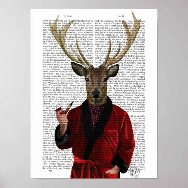 Deer in Smoking Jacket Poster (Front)