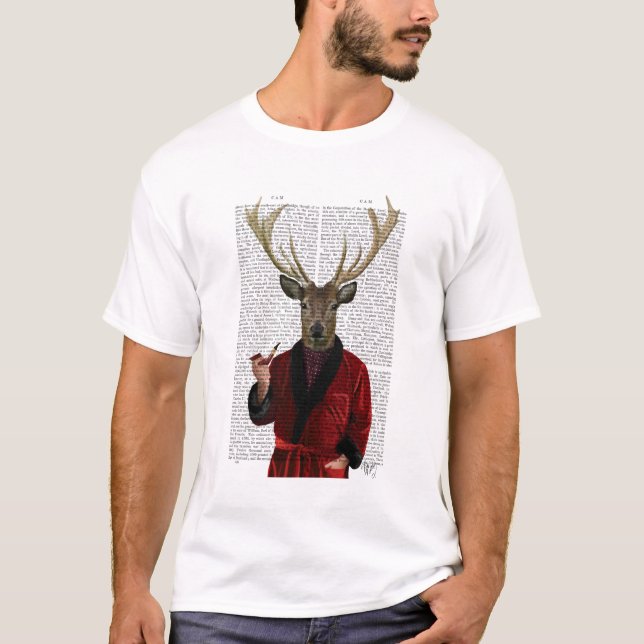 Deer in Smoking Jacket T-Shirt (Front)