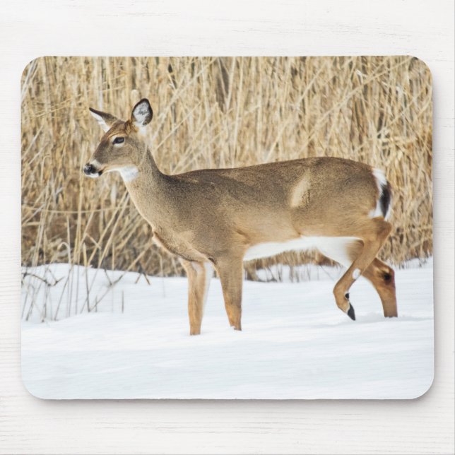 Deer in snow mouse mat (Front)