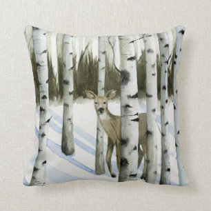 Deer in Snowfall Cushion