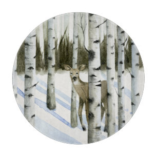 Deer in Snowfall Cutting Board