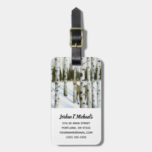 Deer in Snowfall Luggage Tag