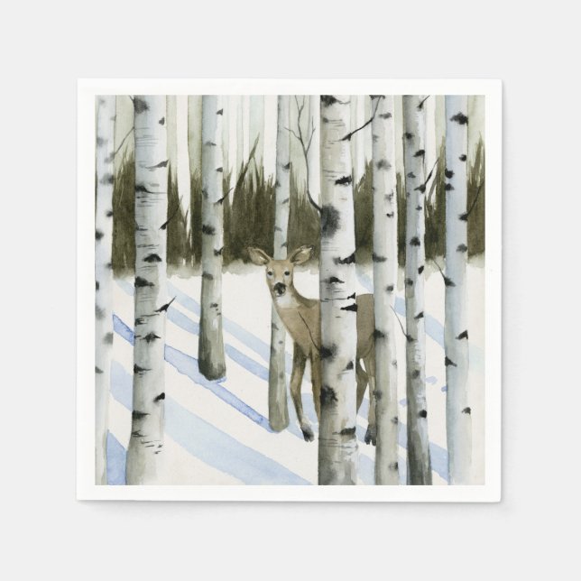 Deer in Snowfall Napkin (Front)