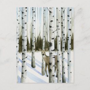 Deer in Snowfall Postcard
