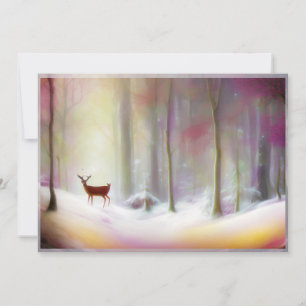 Deer in snowy woods budget Christmas Holiday Card