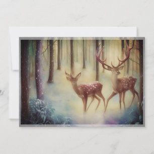 Deer in snowy woods budget Christmas Holiday Card
