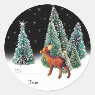 Deer in Starry Woods Gift Tags