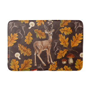 Deer in the autumnal forest 2 bath mat
