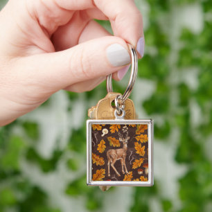 Deer in the autumnal forest 2 key ring