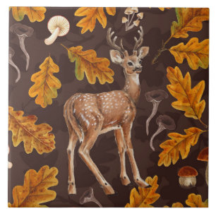 Deer in the autumnal forest 2 tile