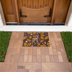 Deer in the autumnal forest doormat