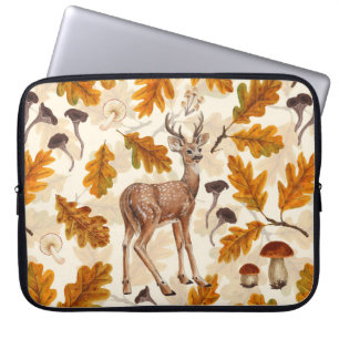 Deer in the autumnal forest laptop sleeve