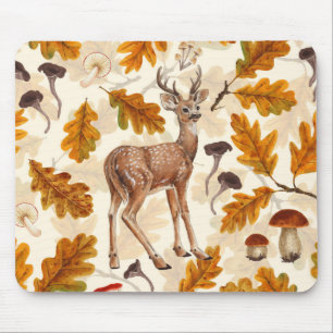 Deer in the autumnal forest mouse mat