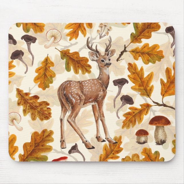 Deer in the autumnal forest mouse mat (Front)