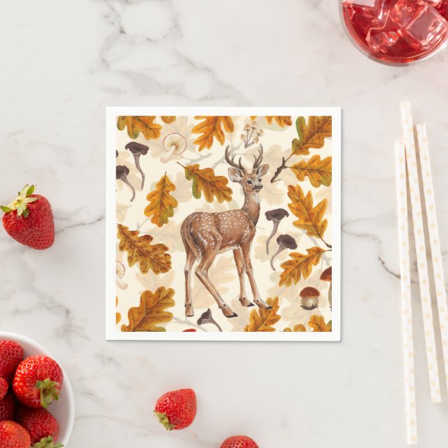 Deer in the autumnal forest napkin (Insitu)