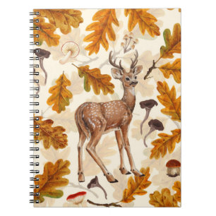 Deer in the autumnal forest notebook