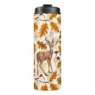 Deer in the autumnal forest thermal tumbler