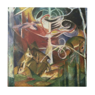Deer in the Forest by Franz Marc, Vintage Fine Art Tile