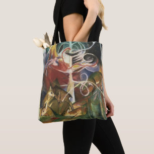 Deer in the Forest by Franz Marc, Vintage Fine Art Tote Bag