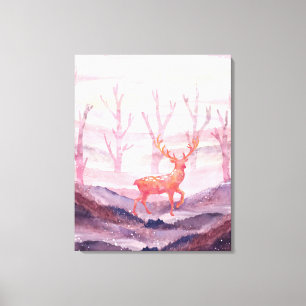 Deer in the forest canvas print