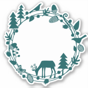 Deer in the Forest Circle Sticker