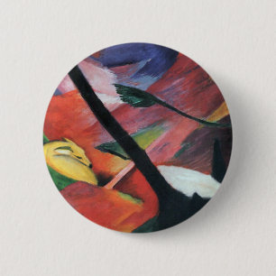 Deer in the Forest II by Franz Marc; Reh im Walde 6 Cm Round Badge