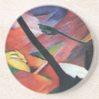 Deer in the Forest II by Franz Marc; Reh im Walde Coaster