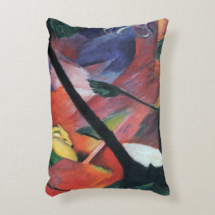 Deer in the Forest II by Franz Marc; Reh im Walde Decorative Cushion