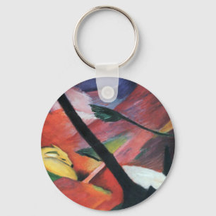 Deer in the Forest II by Franz Marc; Reh im Walde Key Ring