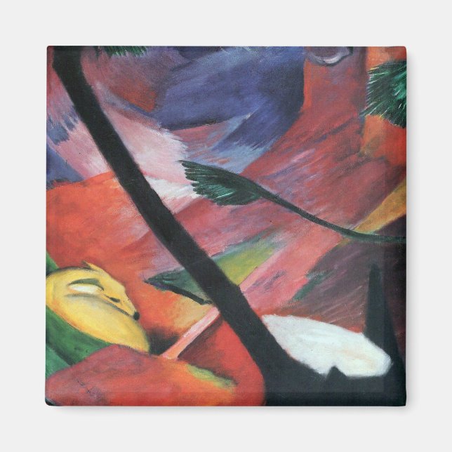 Deer in the Forest II by Franz Marc; Reh im Walde Magnet (Front)