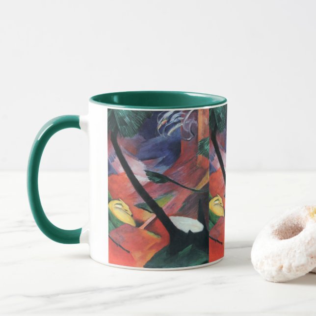 Deer in the Forest II by Franz Marc; Reh im Walde Mug (With Donut)