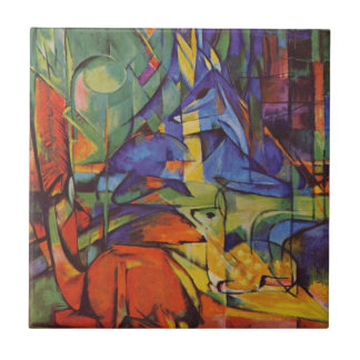 Deer in the Forest II by Franz Marc, Vintage Art Tile