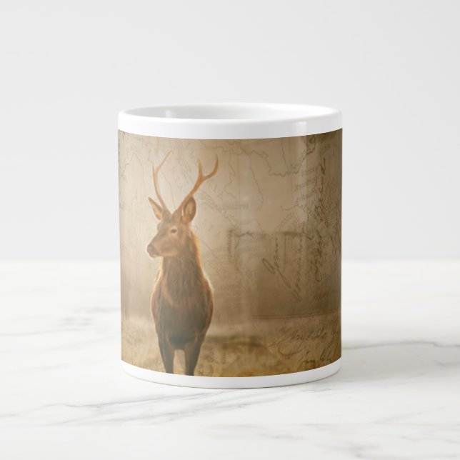 Deer in the forest large coffee mug (Front)