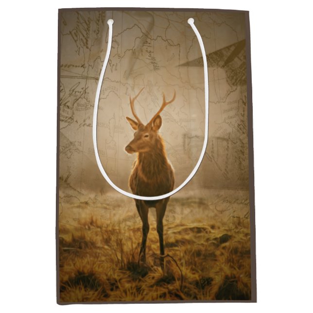 Deer in the forest medium gift bag (Front)