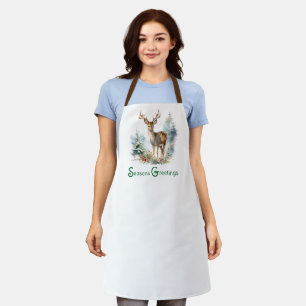 Deer In the Forrest, Holiday Vignette Apron