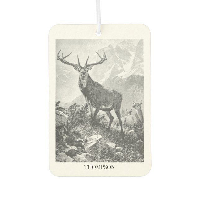 Deer in the High Mountains Car Air Freshener (Front)