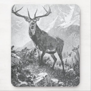 Deer in the High Mountains Mouse Mat