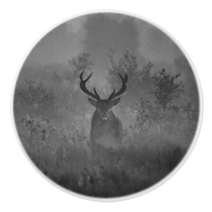 Deer In The Mist Ceramic Knob