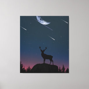 deer in the moonlight canvas print